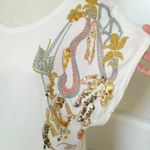 H&M Printed/Sequin Top - XS - Picture 3 of 7